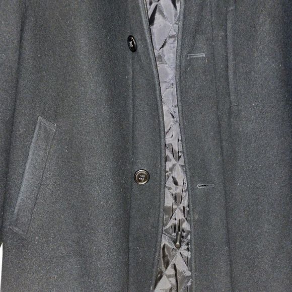 Ralph Lauren Cashmere Blend Black Wool Coat Jacket Size 40R Regular 40 - Picture 2 of 7